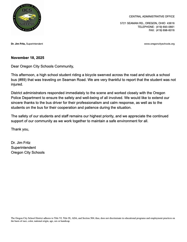 Bus Incident Letter